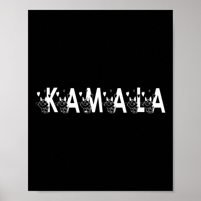 Poster Cute Kamala Cat - Letra de Letra (Frente)