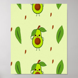 Poster Cute kawaii avocado