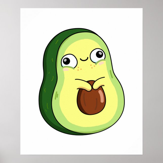 Poster Cute Kawaii Avocado (Frente)