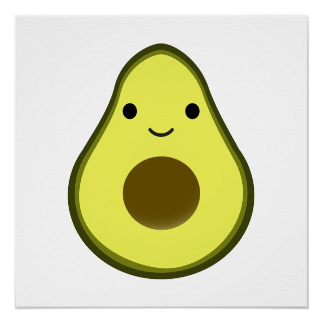 Póster Cute Kawaii Avocado (Frente)
