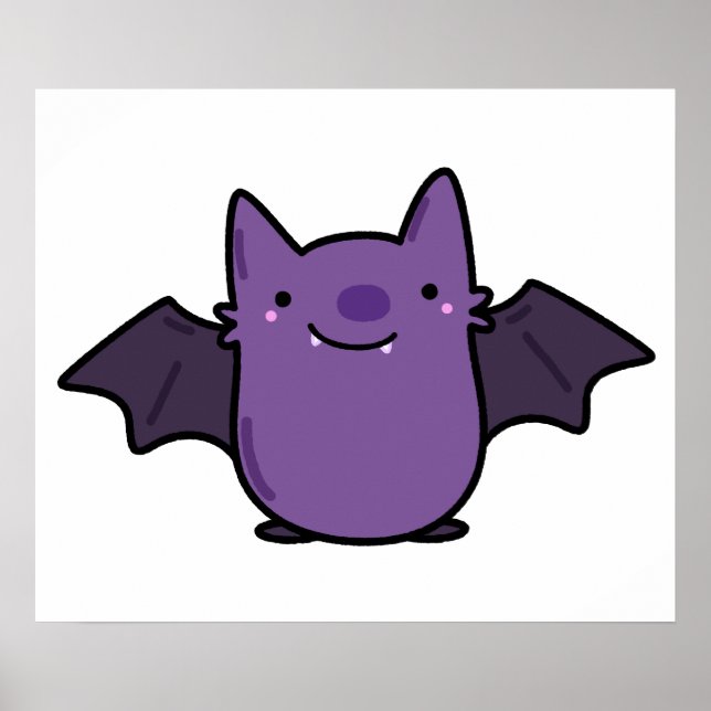 Poster Cute Kawaii Baby Bat (Frente)