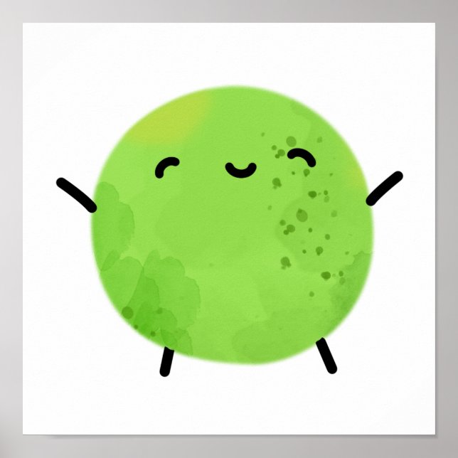Poster Cute Kawaii Green Pea (Frente)