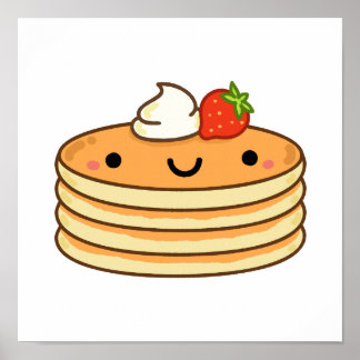 Poster Cute Kawaii Pancakes