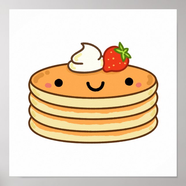 Poster Cute Kawaii Pancakes (Frente)