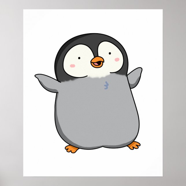 Poster Cute Kawaii Penguin (Frente)