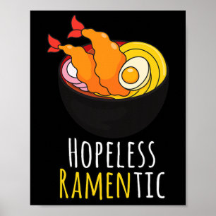 Poster Cute Kawaii Ramen Noodles Ramentic sem esperança