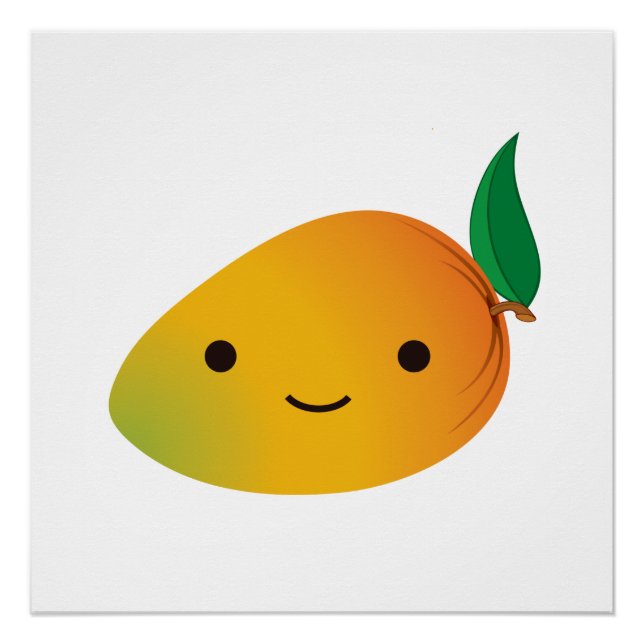 Póster Cute Kawaii sorrindo Mango (Frente)