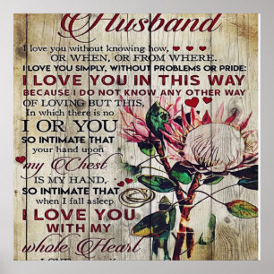 Poster Cute Letter To Husband   Lovely Gift   Father Day