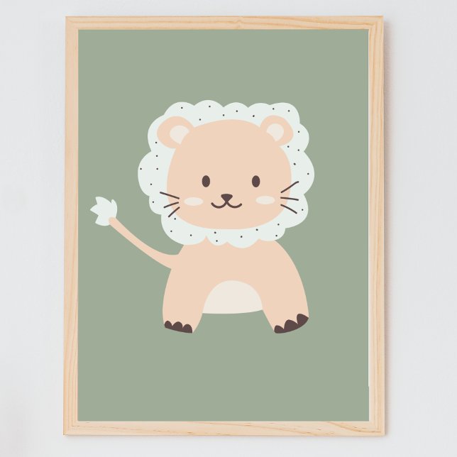 Poster Cute Lion Safari Kids Nursery Wall Art (Criador carregado)