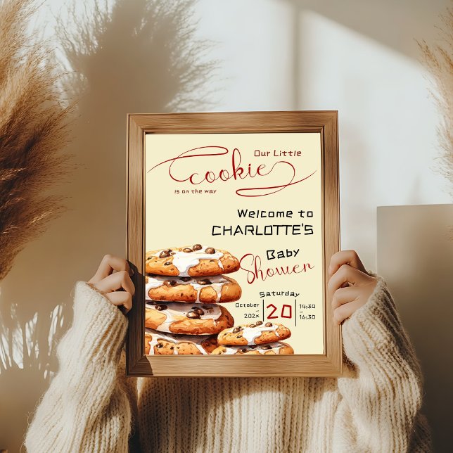 Poster Cute Little Cookie Baby Shower Welcome (Criador carregado)