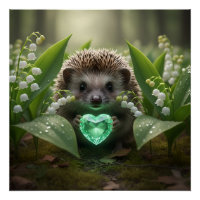 Cute May Hedgehog com Coração de Esmeralda