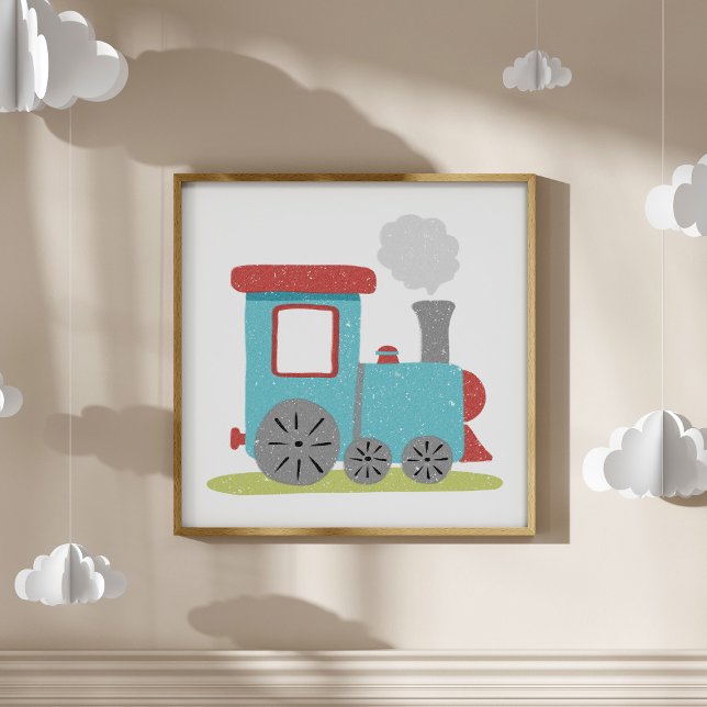 Poster Cute & Modern Hand-Drawn Train Nursery Art (Criador carregado)