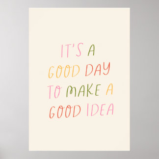 Poster Cute Pastel Hand Lettering Motivational Quote Art