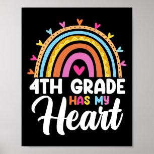 Poster Cute Rainbow 4ª Série Tem Meu Coração Professor Va