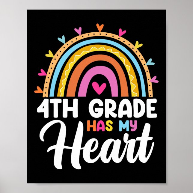 Poster Cute Rainbow 4ª Série Tem Meu Coração Professor Va (Frente)