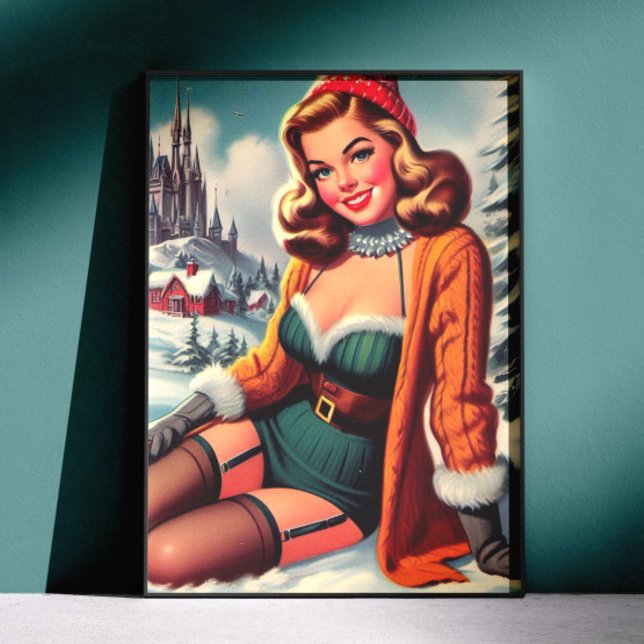 Poster Cute Retro Winter Pin-up (Criador carregado)