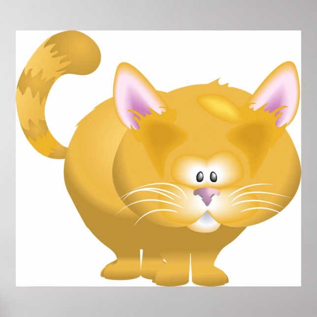 Poster Cute Round Ginger Tabby Cat (Frente)