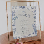 Poster Cute Safari Toile de Jouy | Chá de fraldas Azul<br><div class="desc">Adicione sua escolha de personalização. A cor de fundo também pode ser personalizada. Adicione seu texto personalizado a este design usando as caixas "Editar este modelo design" no lado direito do item ou clique no botão azul "Personalizá-lo" para organizar o texto, alterar as fontes e as cores e também para...</div>