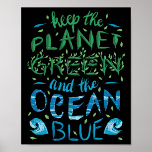 Poster Cute Salve O Planeta Ecologia Ecológica Eco Blue O