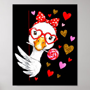 Poster Cute Silly Goose Coquette Laço Dia dos Namorados H