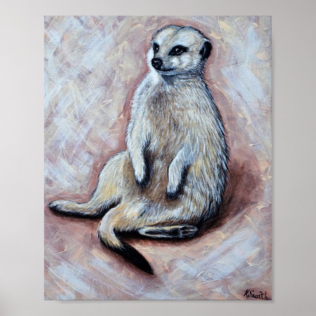 Poster Cute Slouchy Meerkat Painting (Frente)