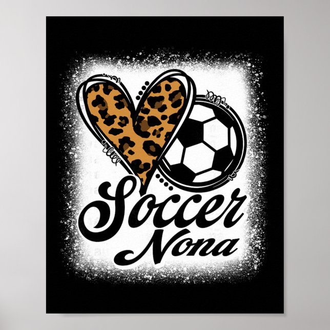 Poster Cute Soccer Nona Leopard Heart  (Frente)