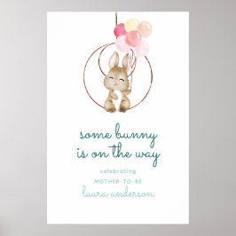 Poster Cute Some Bunny Is On The Way Nursery