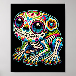 Poster Cute Sugar Skull Sapo Dia Do Governo