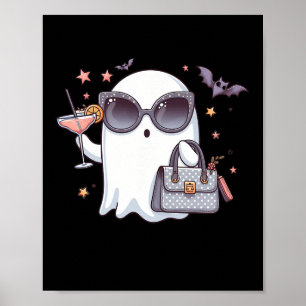 Poster Cute Tail Ghost Boujee Boojee Halloween Bebendo C