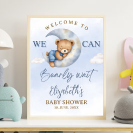 Poster Cute Teddy Baby Shower for a Girl