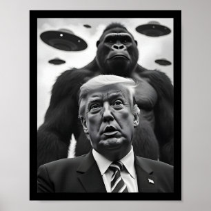 Poster Cute Trump Pé Grande Selfie Com Ufos Estranho Alie
