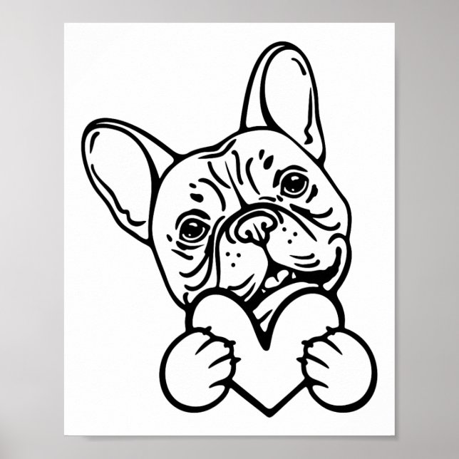 Poster Cute Valentine's Day Frenchie French Bulldog Lover (Frente)