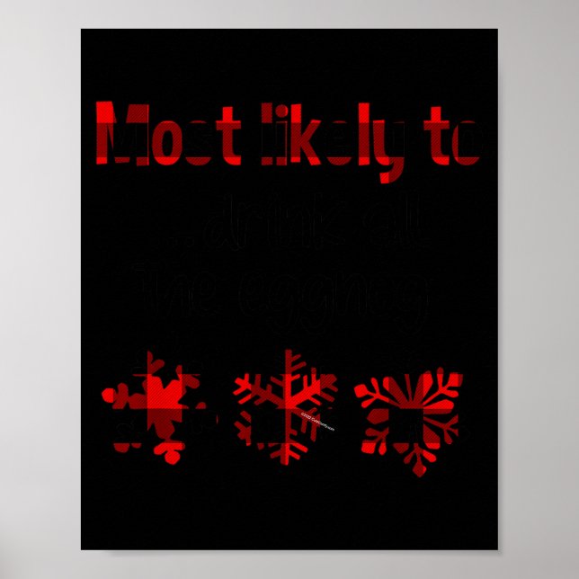 Poster Cutecomfy Mais Provável De Beber Todo O Eggnog Chr (Frente)