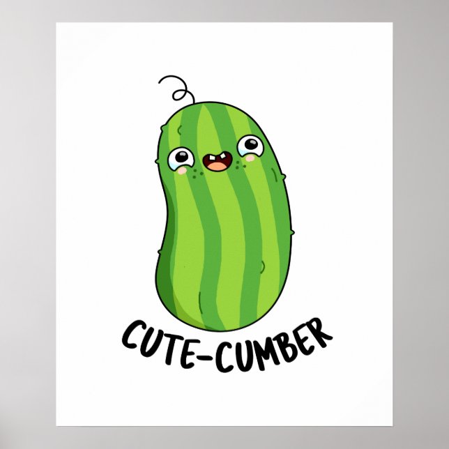 Poster Cutecumber Funny Cucumber Pun (Frente)