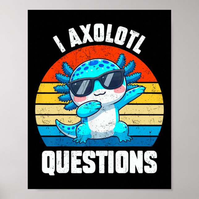 Poster Cutei Axolotl questiona crianças adolescentes Meni (Frente)