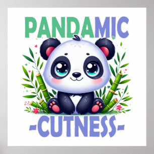 Poster Cuteness pandêmica trocadilho. Desenho animado fof