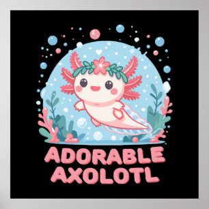 Poster Cutense Aquática Axolotl Adorável