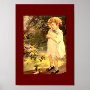 Póster Cutie do Victorian com pássaros