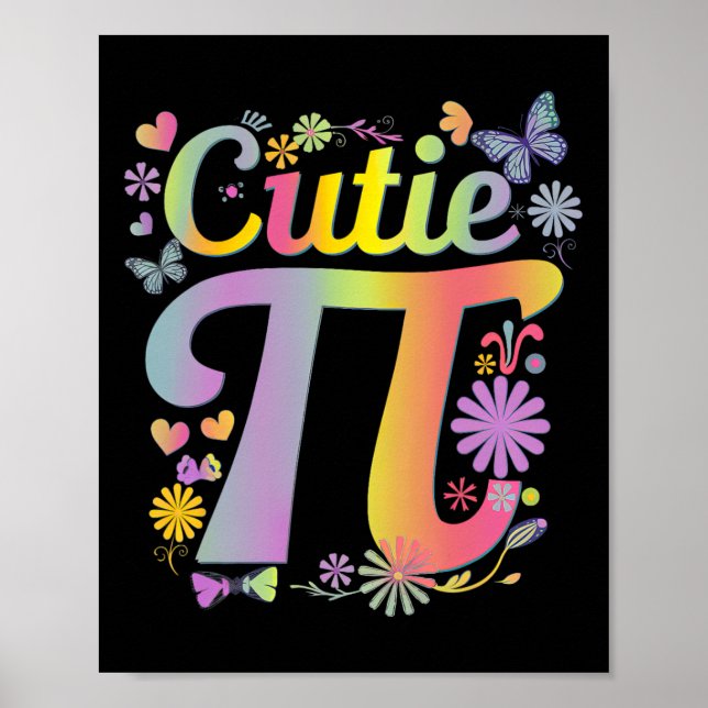 Poster Cutie Pi Day Women Kids Math Lover Math Teacher St (Frente)