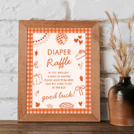 Poster Cutie Pie Fall Baby Shower Diaper Raffle Sign