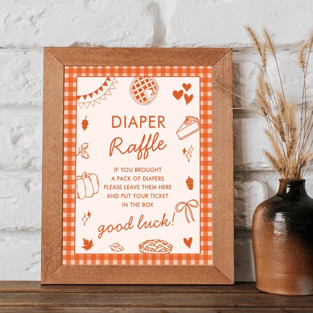 Poster Cutie Pie Fall Baby Shower Diaper Raffle Sign (Criador carregado)