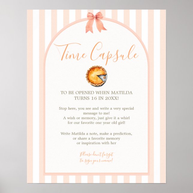 Poster Cutie Pie Orange Gingham Time Capule (Frente)