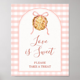 Poster Cutie Pie Pastel Pink Baby Shower Love is Sweet