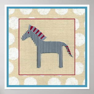 Póster Cutout Zebra em Cream