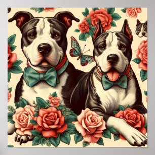 Poster Cuz Vintage American Pit Bull Terrier