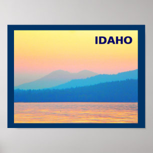 Póster Cyan e Salmon Sunset