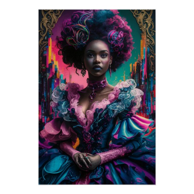 Póster Cyber Nouveau African American BeauPoster (Frente)