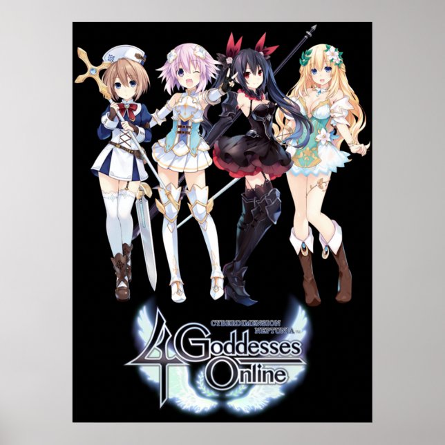 Poster Cyberdimension Neptunia 4 Deusas Online (Frente)