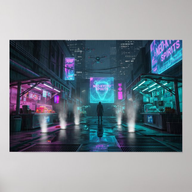 Poster Cyberpunk Alleyway (Frente)