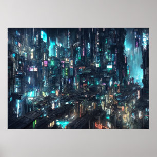 Poster Cyberpunk City Future